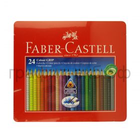 Карандаши цв.24цв.Faber-Castell Grip (жесть) 112423