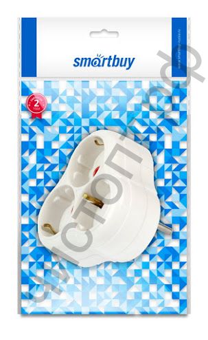 Сетевой адаптер Smartbuy на 3 гнезда с заземлением круглый белый 16А 250В (SBE-16-A01-3z)
