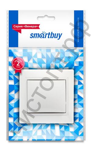 Выключатель Smartbuy 1-клавишный 10А белый "Венера" (SBE-01w-10-SW1-0) скрытый