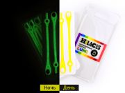 Светящиеся шнурки для обуви Hilaces цвет Желтый/Белый день-ночь