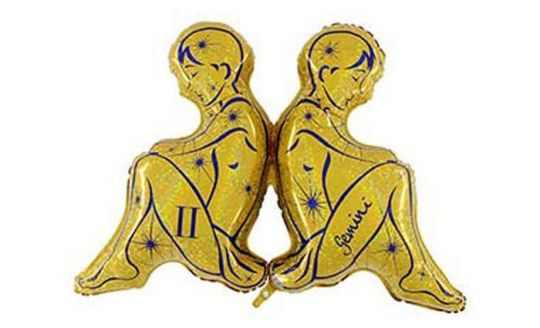 Знак Зодиака Близнецы фольгированный шар с гелием