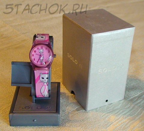 Часы для девочки "Белая кошечка" (на ремешке)