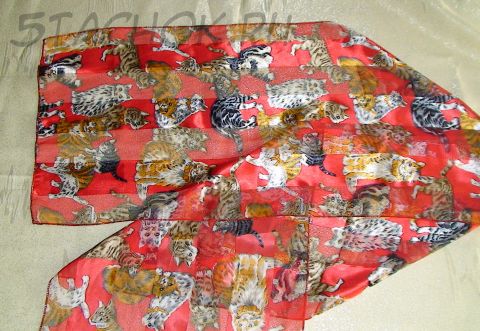 Шарфик "Котики" красный