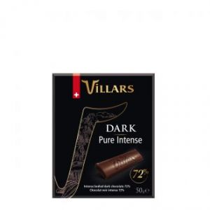 Шоколадка Горький шоколад с содержанием 72% какао Villars Dark Pure Intense - 50 г (Швейцария)