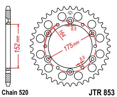 JTR 853, звезда задняя сталь