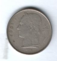 1 франк 1951 г. Бельгия