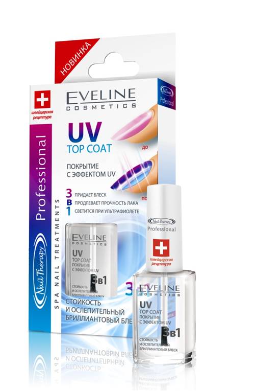 Nail Therapy Professional" Покрытие с эффектом uv 3в1 uv top coat 12мл