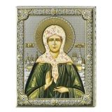 Серебряная икона Святая Матрона (листовое серебро, Valenti & Co, Италия) купить серебряную итальянскую икону