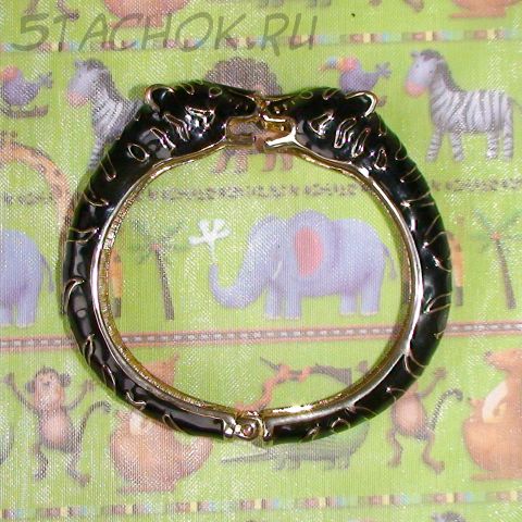 Браслет "Пантеры" под золото, эмаль
