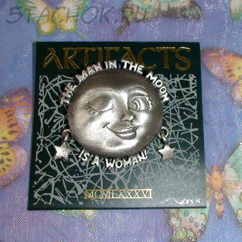 -30% Брошь "Женщина на луне" под олово