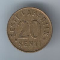 20 сентов 1992 г. Эстония