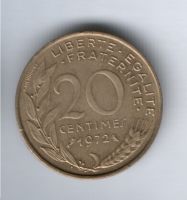 20 сантимов 1972 г. Франция
