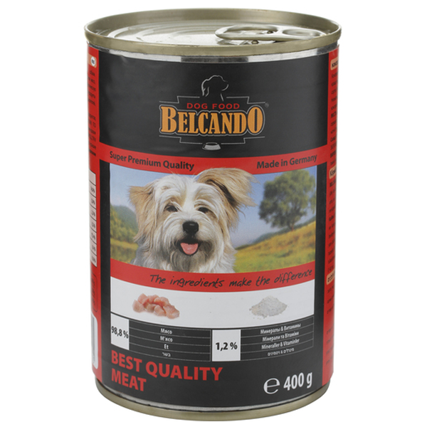 Консервы BELCANDO BEST QUALITY MEAT для собак всех пород с отборным мясом 800гр