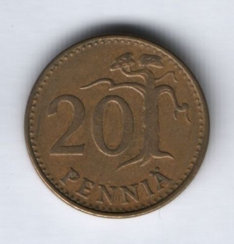 20 пенни 1963 г. Финляндия