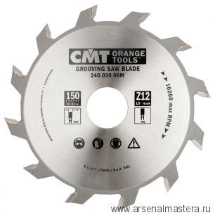 Диск пильный 150 x 30 x 3,0 / 2,0 15° FLAT Z=12 CMT 240.030.06M