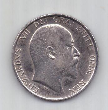 1 шиллинг 1906 г. AUNC. Великобритания