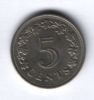 5 центов 1972 г. Мальта