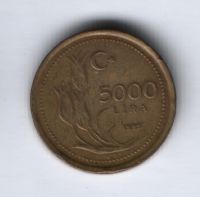 5000 лир 1995 г. Турция