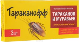 Приманка для уничтожения тараканов и муравьев "Тараканофф", 3 шт