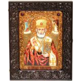 Киот из натурального мореного дуба для иконы размером 21*29 см. мастерской "Раздолье"