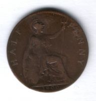 1/2 пенни 1900 г. Великобритания
