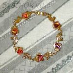 Браслет "Рыбки" под золото, эмаль