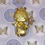 Брошь "Малыш-ангелочек" под золото