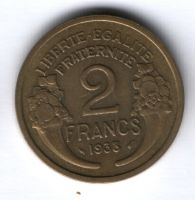 2 франка 1938 г. Франция