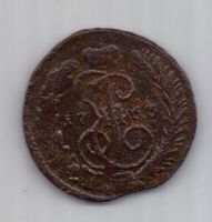 1 копейка 1763 г. ММ перечекан