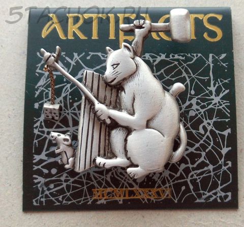 Брошь "Кошка охотится на мышку" под олово (бесплатная доставка из США)