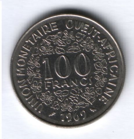 100 франков 1969 г. Западно-Африканские Штаты
