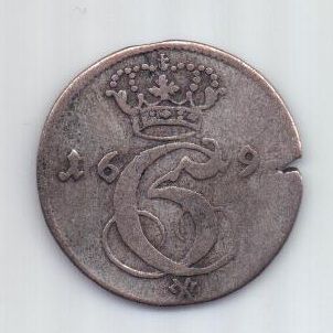 4 скилинга 1693 г. Глюкштадт. Дания