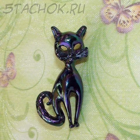 Брошь "Кошка-инопланетянка" под эмаль