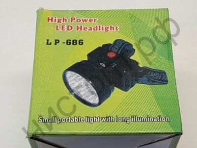 Фонарь налоб. аккум. LED LP-686 . 9 LED, 2 режима работы, подзарядка от сети 220 V