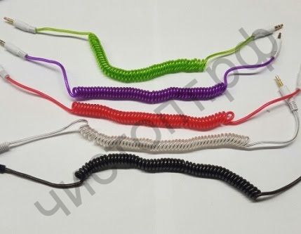 Кабель(3.5) папа-папа 3.5 stereo plug на 3.5 stereo plug 1м витой гелевый