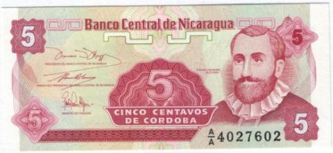 5 сентаво 1991 г. Никарагуа