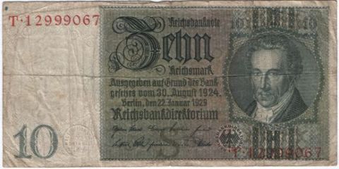 10 рейхсмарок 1929 г. Германия