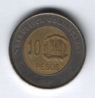 10 песо 2008 г. Доминиканская Республика