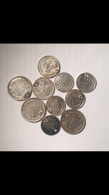 10 серебренных монет РСФСР и империи с подвеса. В блеске.