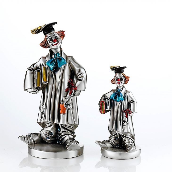 Серебряная коллекционная фигурка  Клоуна выпускника (Италия)