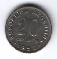 20 сентаво 1952 г. Аргентина