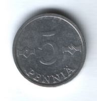 5 пенни 1985 г. Финляндия