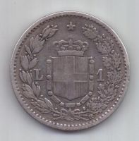 1 лира 1884 г. Италия