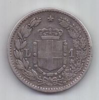 1 лира 1884 г. Италия