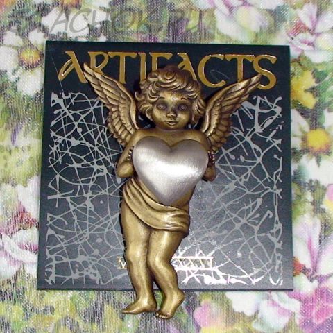 Брошь "Ангел с сердцем" под бронзу, олово