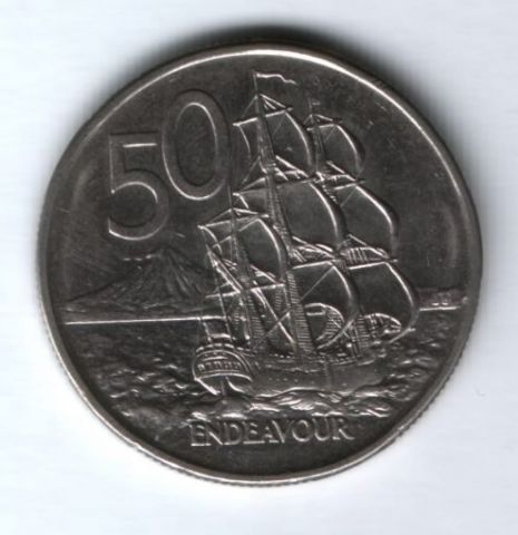 50 центов 1988 г. Новая Зеландия