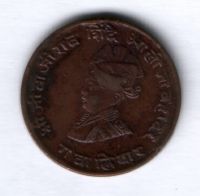 1/4 анны 1929 г. XF Гвалиор, Индия
