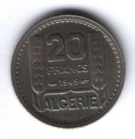 20 франков 1949 г. AUNC Алжир
