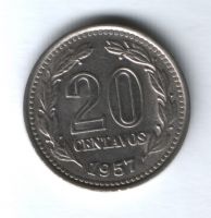 20 сентаво 1957 г. Аргентина