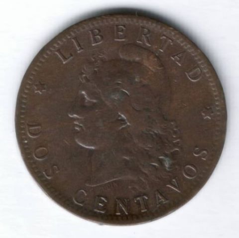 2 сентаво 1884 г. Аргентина